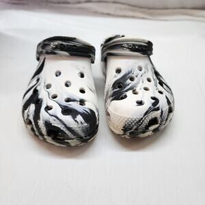 Crocs Size C13 Black White Zebra Print Kids Shoes Sandals SH1